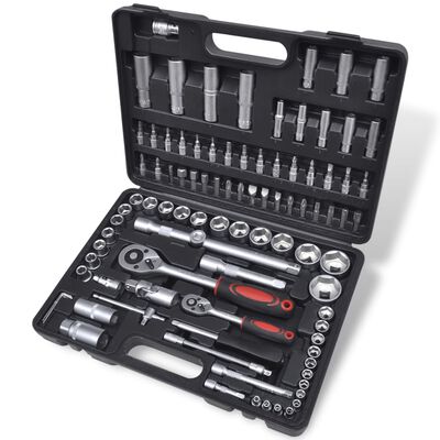 Kit ferramentas-chaves remoção rápida de catraca, 94 pçs 1/2" & 1/4"