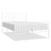vidaXL Estrutura de cama com cabeceira e p&eacute;s 120x200 cm metal branco