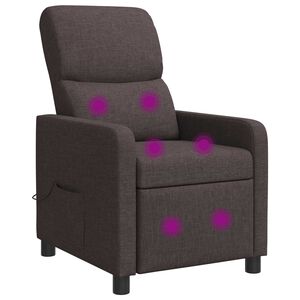 vidaXL Recliner de Massagem Marrom Escuro Tecido