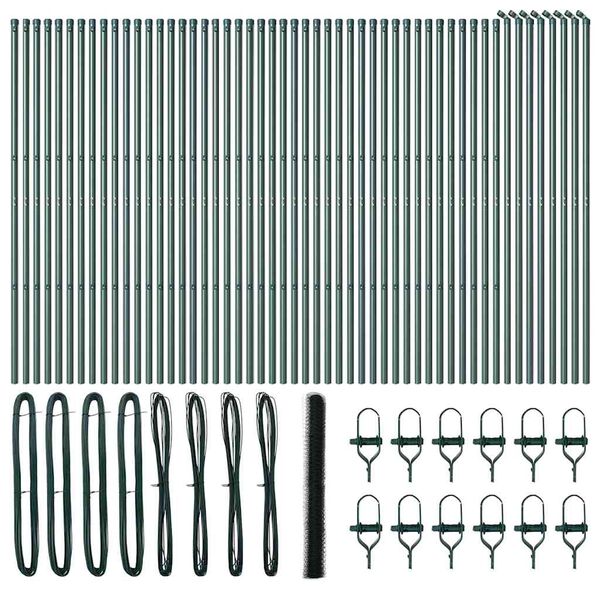 vidaXL Poste de Cerca Verde 100 x 1,5 m (malha de 36 mm) A&ccedil;o e PVC