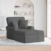 vidaXL Chaise Lounge com Saia Cinza Escuro 91 x 157 x 91 cm tecido