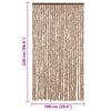 vidaXL Cortina anti-insetos 100x220 cm chenille bege e castanho-escuro