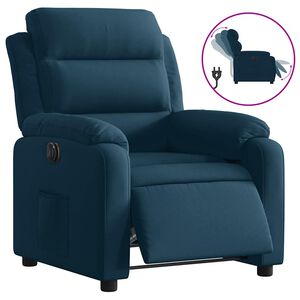 vidaXL Poltrona de massagens reclin&aacute;vel veludo azul
