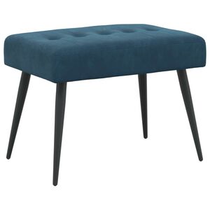 vidaXL Banco com bot&otilde;es estofados Azul 60 x 40 x 45 cm Veludo