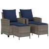 vidaXL 4 pcs conjunto sof&aacute;s de jardim c/ almofad&otilde;es vime PE cinzento