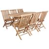 vidaXL Conjunto de M&oacute;veis de Jardim 7 unid. Natural