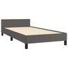 vidaXL Estrutura cama c/ cabeceira 100x200cm couro artificial cinzento