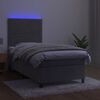 vidaXL Cama box spring c/ colch&atilde;o/LED 90x200 cm veludo cinzento-claro