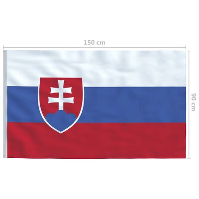 vidaXL Bandeira da Eslováquia com mastro de alumínio 6 m