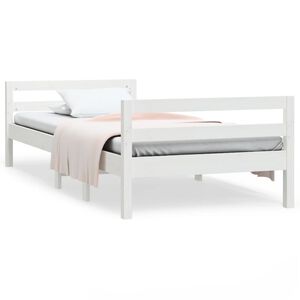 vidaXL Cama sem colch&atilde;o 90x190 cm madeira de pinho maci&ccedil;a branco