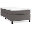 vidaXL Estrutura de cama com molas 100x200 cm couro artificial cinzento