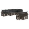 vidaXL Conjunto de Sof&aacute; de Jardim 8 unid. Cinzento vime PE