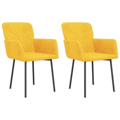 vidaXL Cadeiras de jantar 2 pcs veludo amarelo
