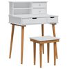 vidaXL Conjunto de Mesa de Vestir FAUSKE 3 pcs Branco