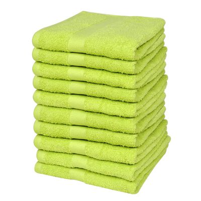 vidaXL Conjunto toalhas hóspedes 10pcs algodão 500g 30x50cm verde maça