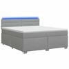 vidaXL Cama Box Spring com Colch&atilde;o e LED Cinzento-claro 140 x 200 cm