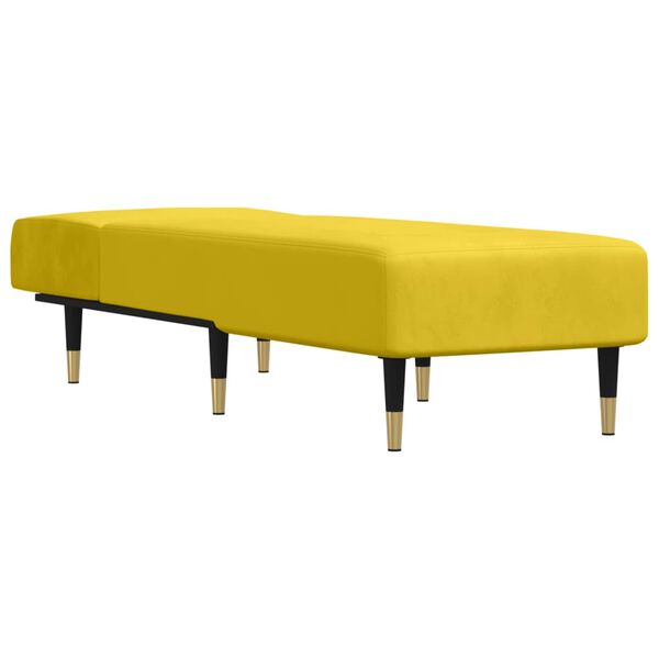 vidaXL Chaise longue veludo amarelo