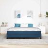 vidaXL Cama Box com colch&atilde;o Azul 180 x 200 cm tecido