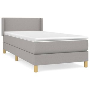 vidaXL Cama com molas/colch&atilde;o 80x200 cm tecido cinza-claro