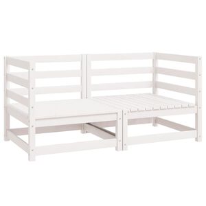 vidaXL Sof&aacute;s de canto para jardim 2 pcs madeira de pinho maci&ccedil;a branco