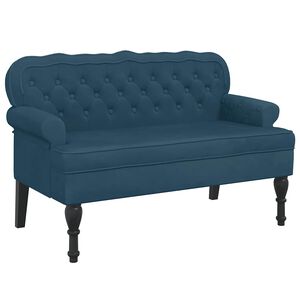 vidaXL Banco com encosto 119,5x64,5x75 cm veludo azul