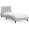 vidaXL Estrutura de cama sem colch&atilde;o Hanko 90x190 cm veludo cinzento-claro