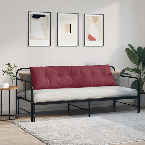 vidaXL Travesseiro para Costas Vinho Vermelho 180 x 19 x 50 cm tecido