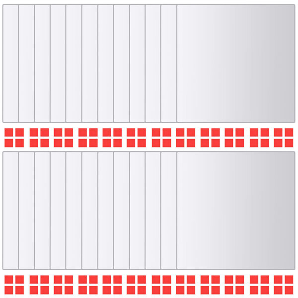 vidaXL Ladrilhos espelhados quadrados em vidro 24 pcs