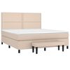 vidaXL Cama com molas/colchão 180x200 cm couro artificial cappuccino