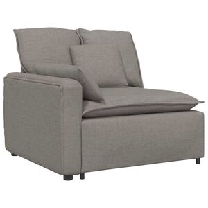 vidaXL M&oacute;dulo de extremidade de apoio de bra&ccedil;o para sof&aacute; modular com almofadas, cor taupe, 100 cm