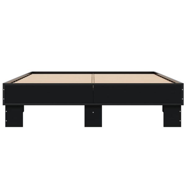 vidaXL Estrutura de cama 140x190 cm derivados de madeira/metal preto