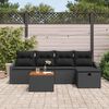 vidaXL Conjunto de Sof&aacute; de Jardim 6 pcs Preto Rattan Sint&eacute;tico
