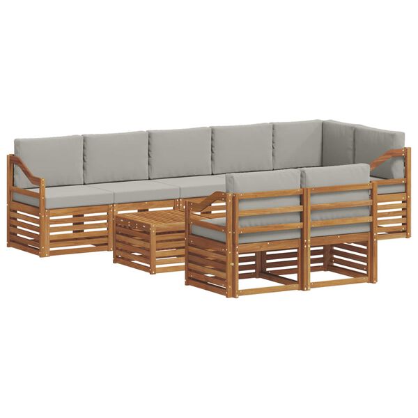 vidaXL Conjuntos de sof&aacute;s com almofada 9 pcs Cinza Natural e Claro