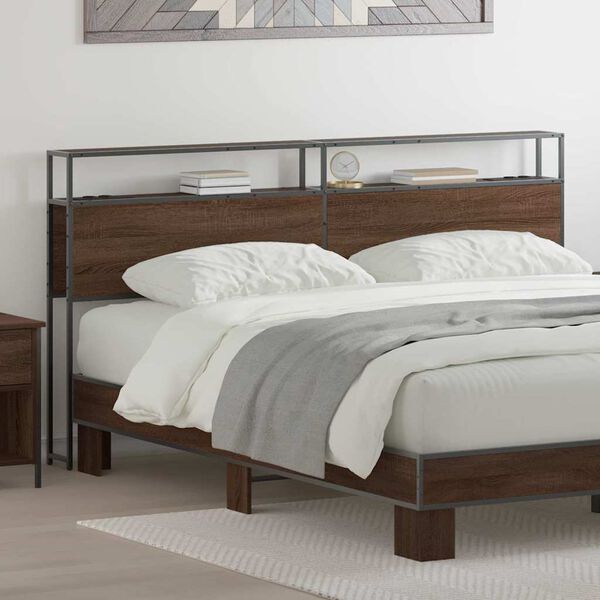 vidaXL Cabeceira de armazenamento Carvalho castanho 180 cm