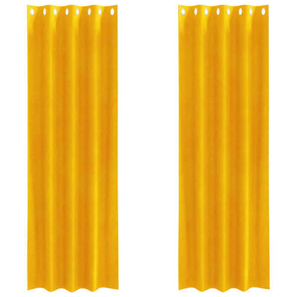 vidaXL Cortinas opacas 2 pcs Amarelo Mostarda 140 x 260 cm Veludo