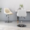 vidaXL Cadeiras de jantar girat&oacute;rias 2 pcs couro art. creme/branco