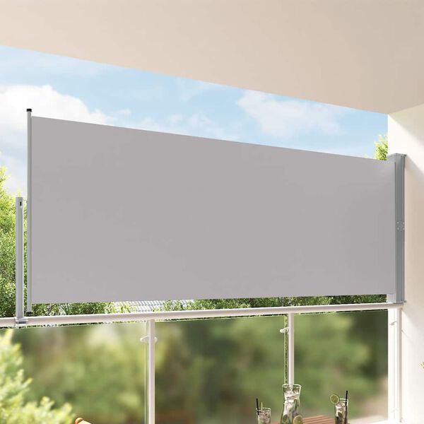 vidaXL Toldo lateral retr&aacute;til para p&aacute;tio 140x300 cm cinzento
