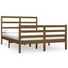 vidaXL Estrutura de cama casal 135x190 cm pinho maci&ccedil;o castanho-mel