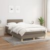 vidaXL Cama boxspring c/ colch&atilde;o 120x190cm tecido castanho-acinzentado