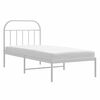 vidaXL Estrutura de cama com cabeceira 90x200 cm metal branco