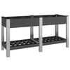 vidaXL Canteiro elevado jardim c/ prateleira 150x50x75 cm WPC cinzento