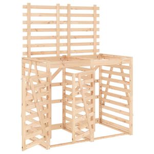 vidaXL Abrigo para caixote do lixo duplo madeira de pinho maciça
