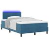 vidaXL Cama Box Spring LED com colch&atilde;o Azul Escuro 120 x 200 cm Veludo