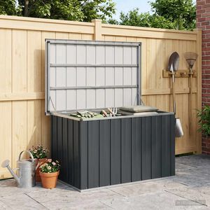 vidaXL Caixa de arruma&ccedil;&atilde;o para jardim 109x67x65 cm antracite