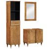 vidaXL 3 pcs conj. m&oacute;veis p/ casa de banho madeira mangueira maci&ccedil;a