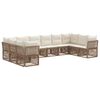 vidaXL Conjunto de Sof&aacute; de Jardim 10 pcs Bege vime PE