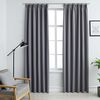 vidaXL Cortinas blackout com ganchos 2 pcs 140x225 cm cinzento