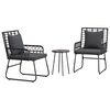 vidaXL Conjunto de Jantar para Jardim 3 unid. Preto e Anthracite