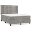 vidaXL Cama com molas/colch&atilde;o 140x190 cm veludo cinzento-claro