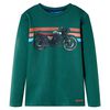 vidaXL T-shirt de manga comprida para crian&ccedil;a verde 128